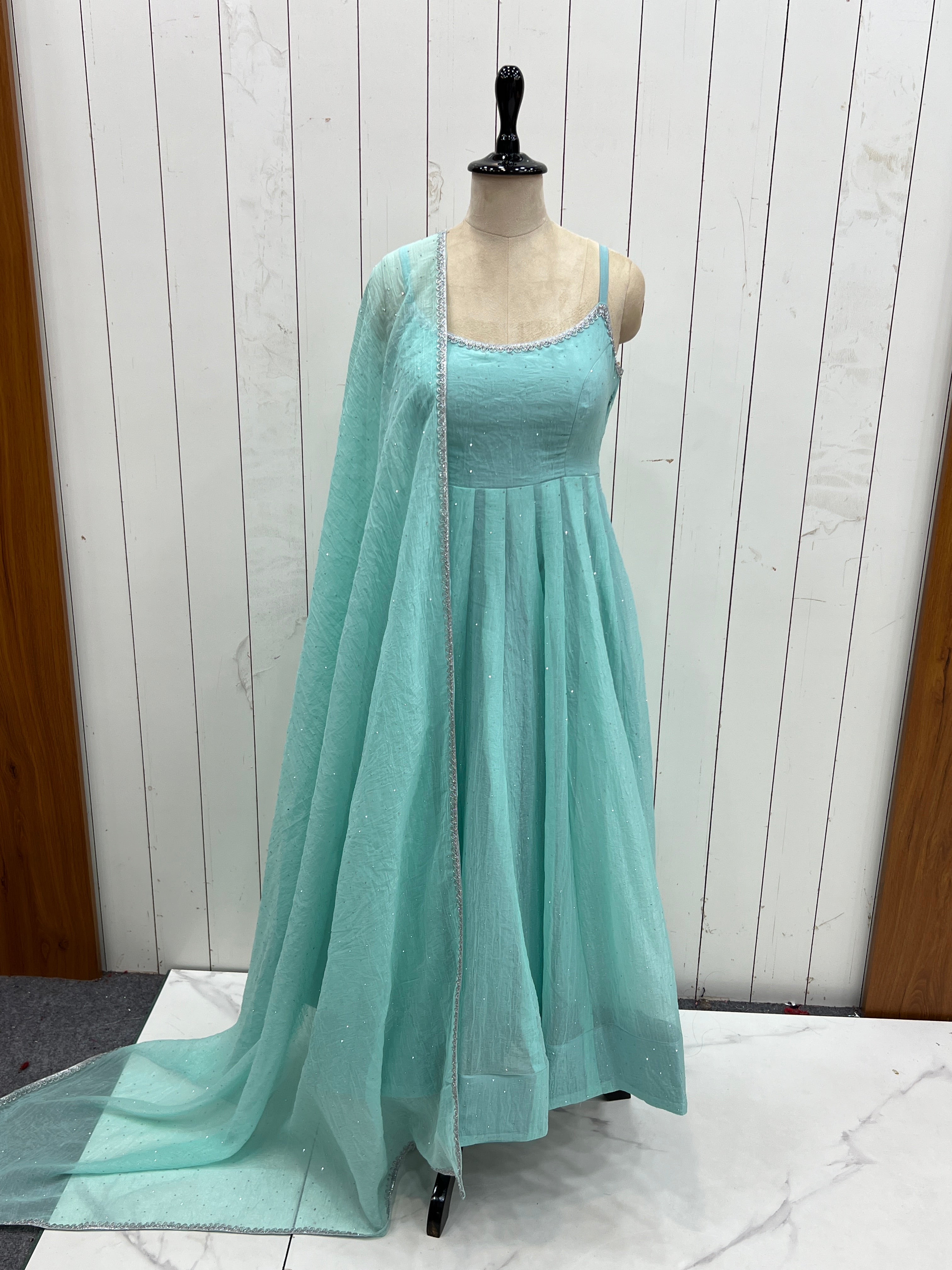 Rama Color Silk Designer Trendy Beautiful Gown
