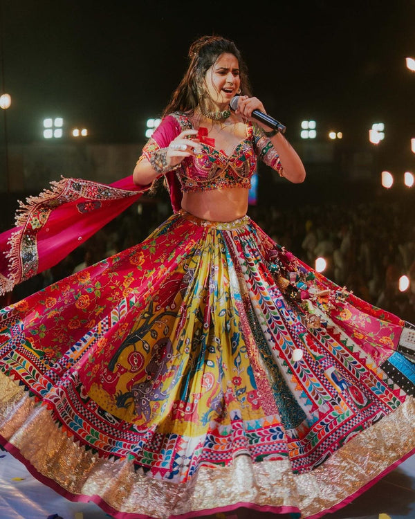Kinjal Dave Wear Designer Real Mirror Work Muslin  Printed Chaniya Choli