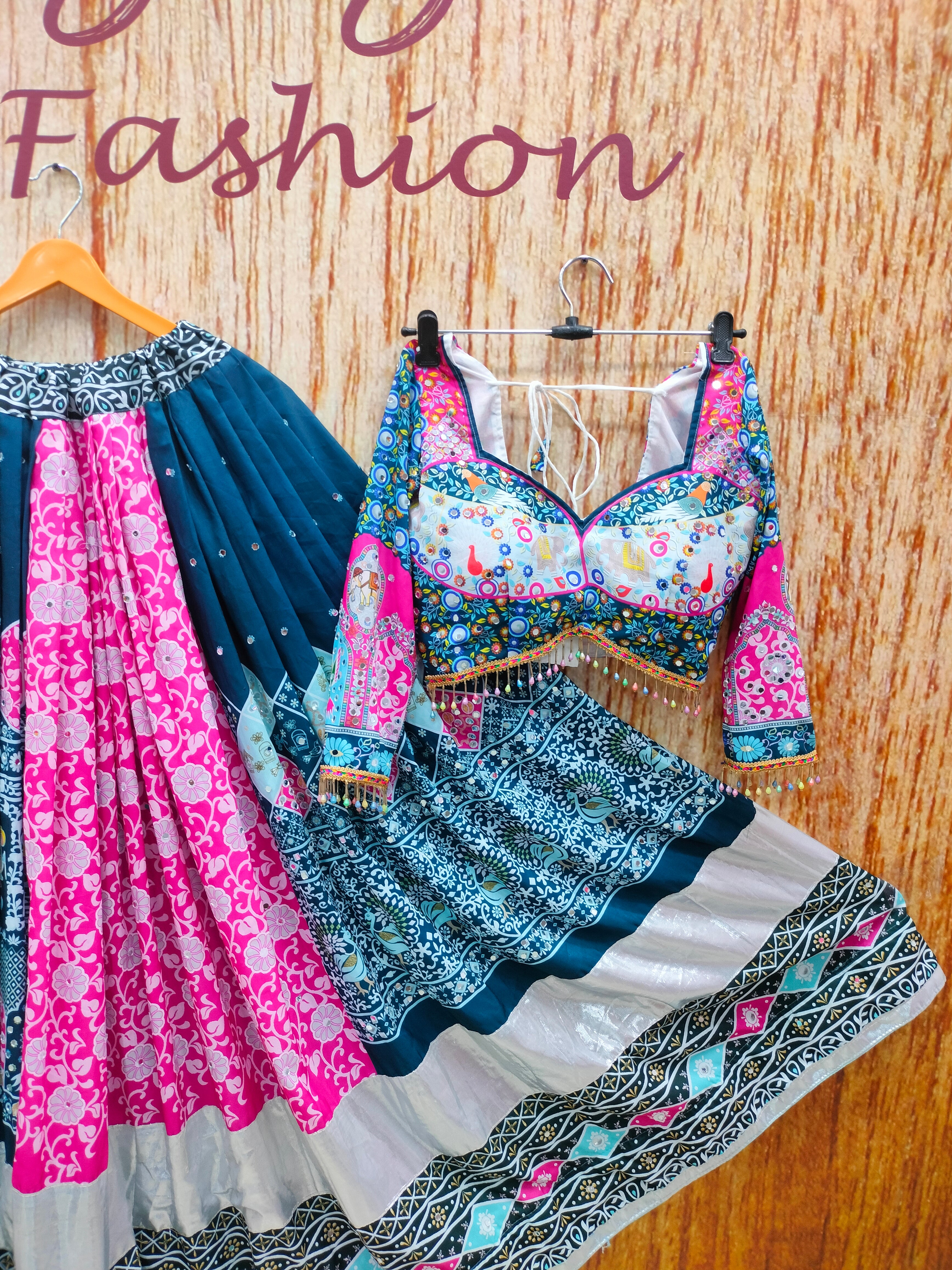 Multi Color Digital Printed Cotton Trendy Lehenga Choli