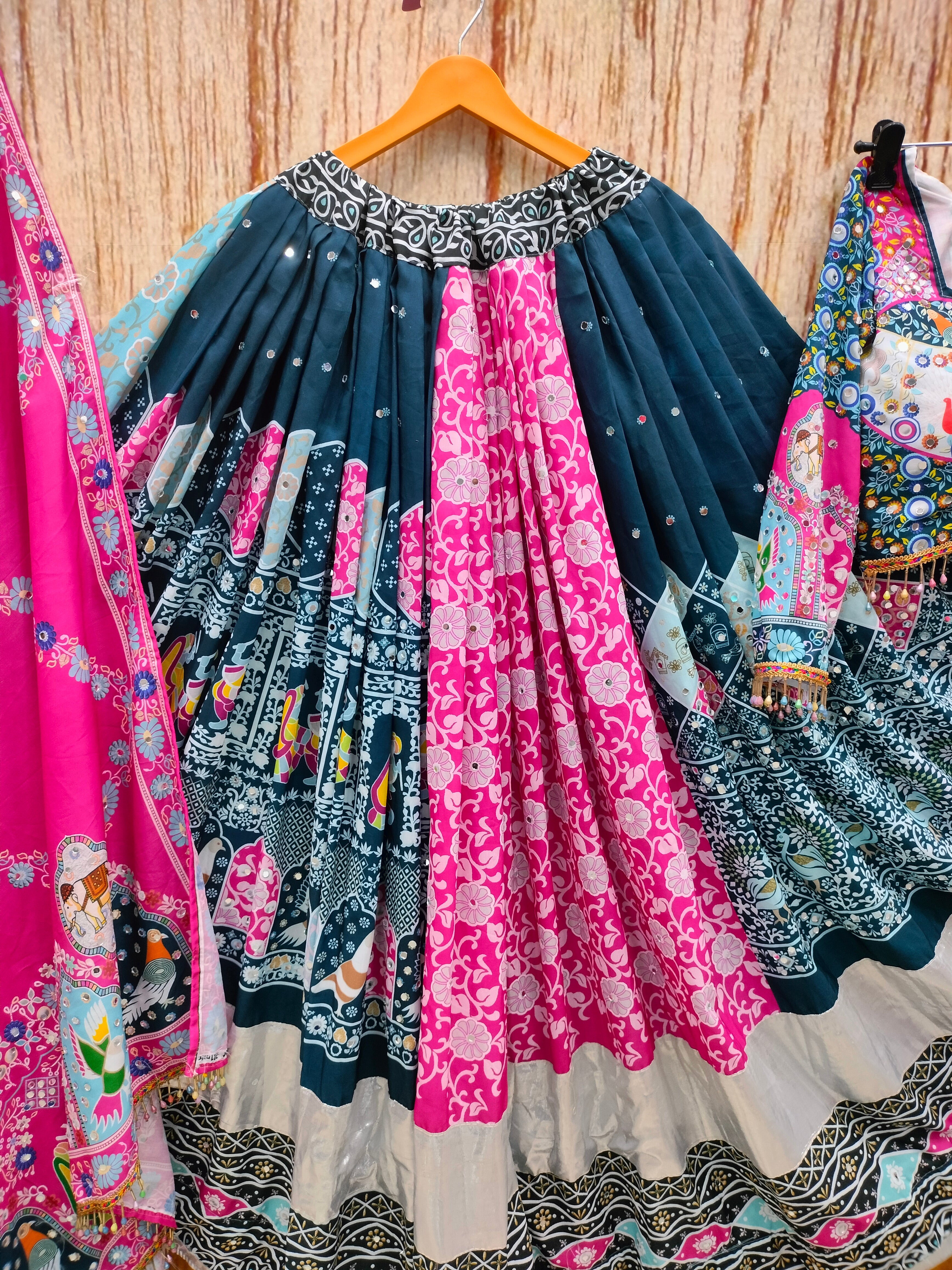 Multi Color Digital Printed Cotton Trendy Lehenga Choli