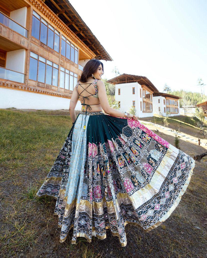 Multi Color Digital Printed Cotton Trendy Lehenga Choli