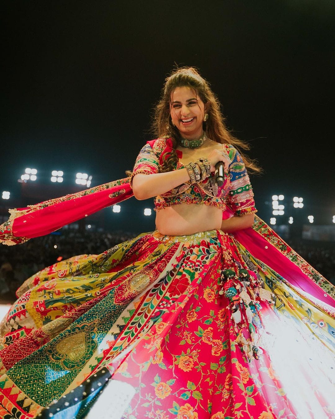 Kinjal Dave Wear Designer Real Mirror Work Muslin  Printed Chaniya Choli