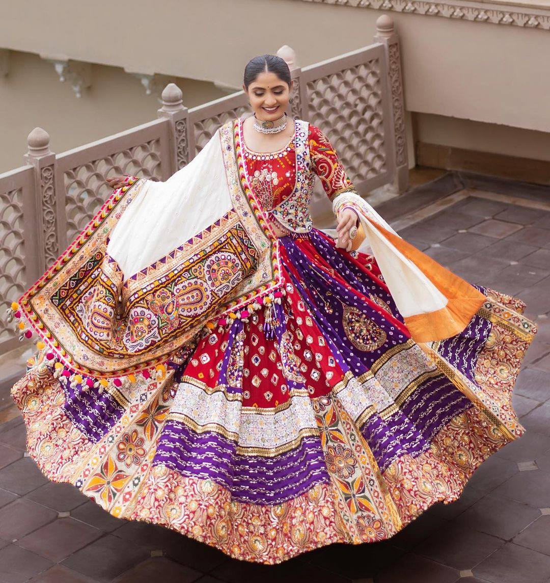 Traditional Stylist Premium Designer Digital Printed Mirror Work Lehenga Choli