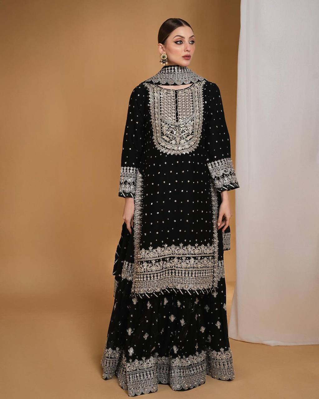 Black Color Heavy Embroidery Work Designer Lehenga With Kurta