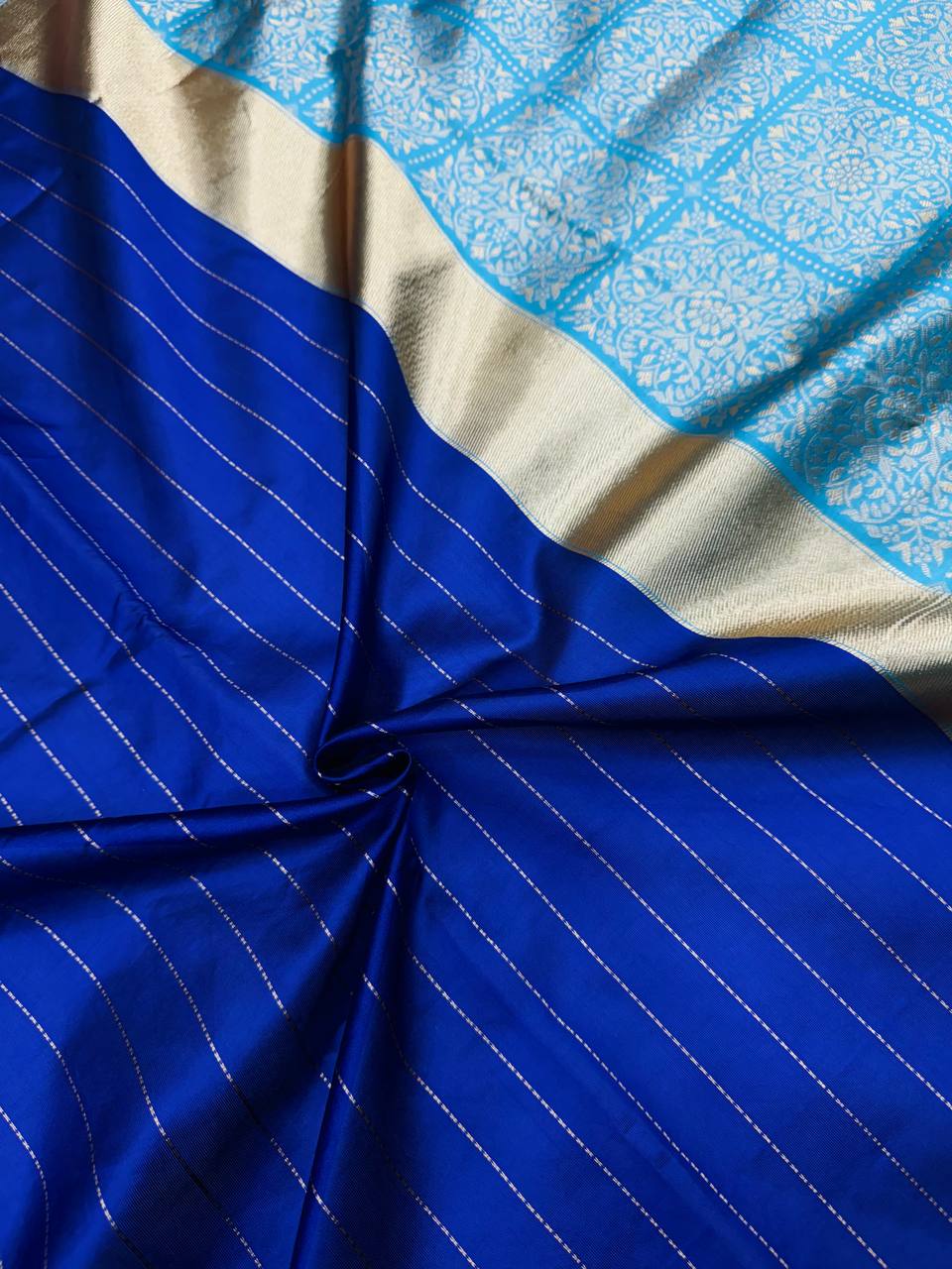 Royal Blue Color South Special Designer Lichi Silk Saree