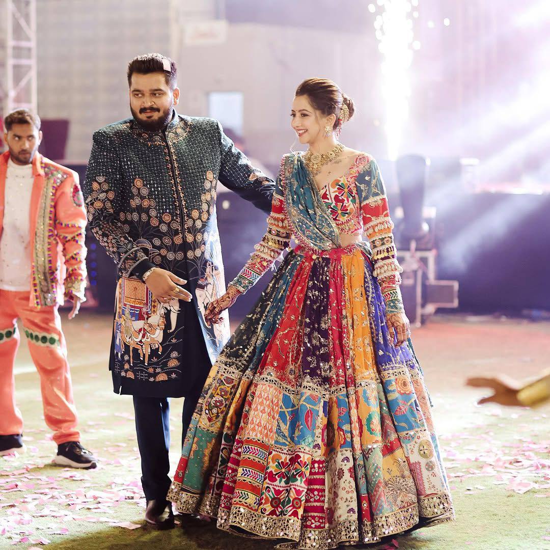 Multi Color Digital Printed Mirror Work Garba Chaniya Choli