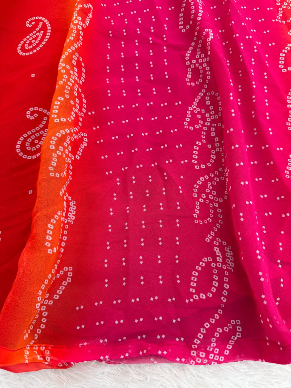 Pink-Red Color Printed Designer Georgette Gown