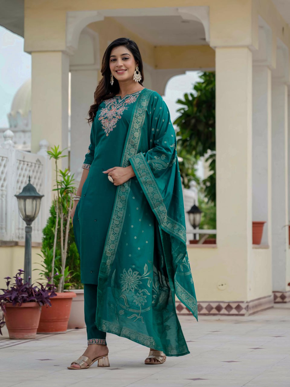 Rama Color Coding Embroidery Work Designer Party Wear Salwar Suit