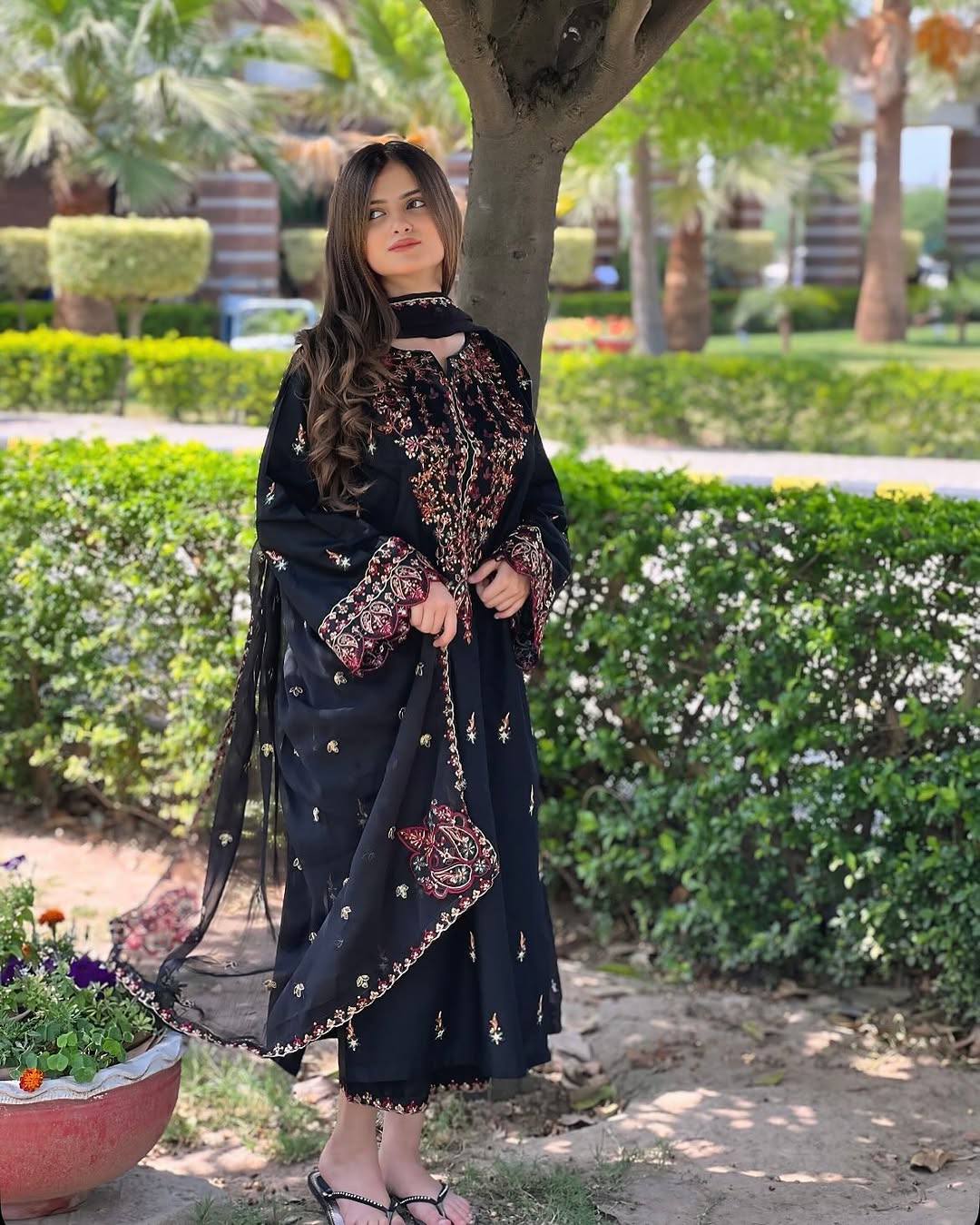 Black Color Sequence Embroidery Work Designer Party Wear Salwar Suit