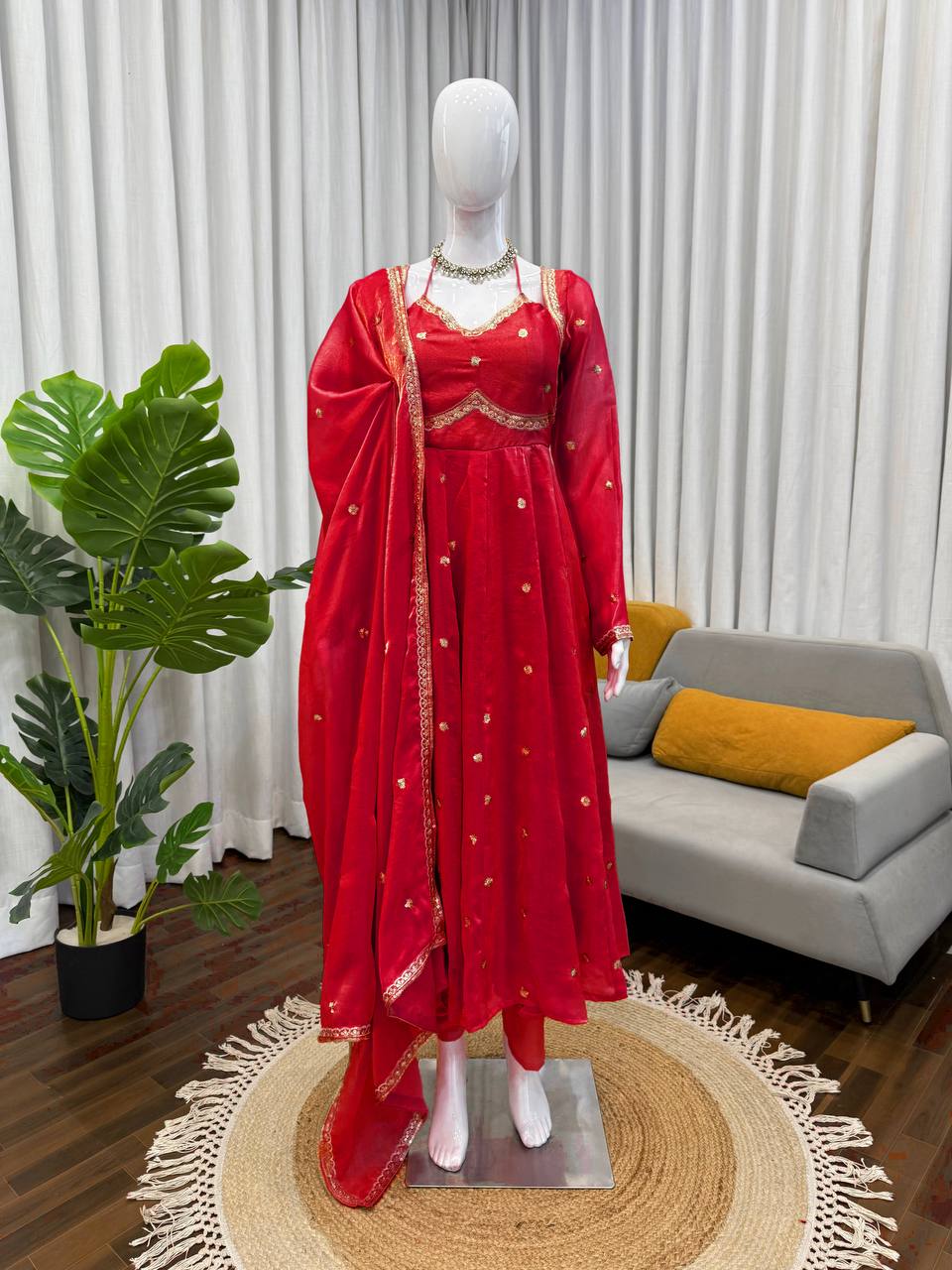 Red Color Designer Trendy Party Wear Exclusive Gown