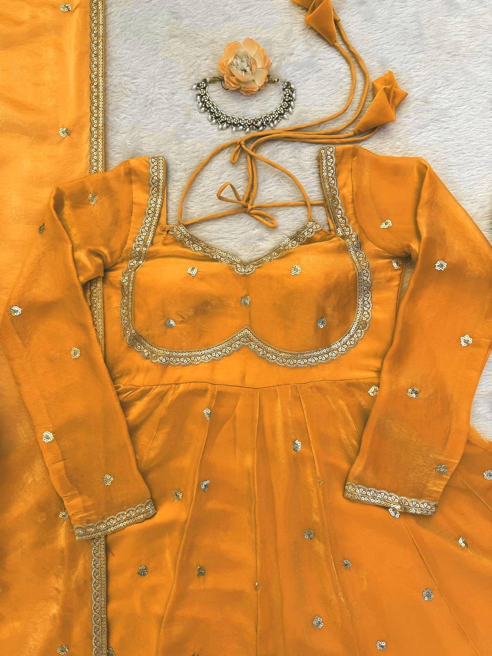 Yellow Color Designer Trendy Party Wear Exclusive Gown