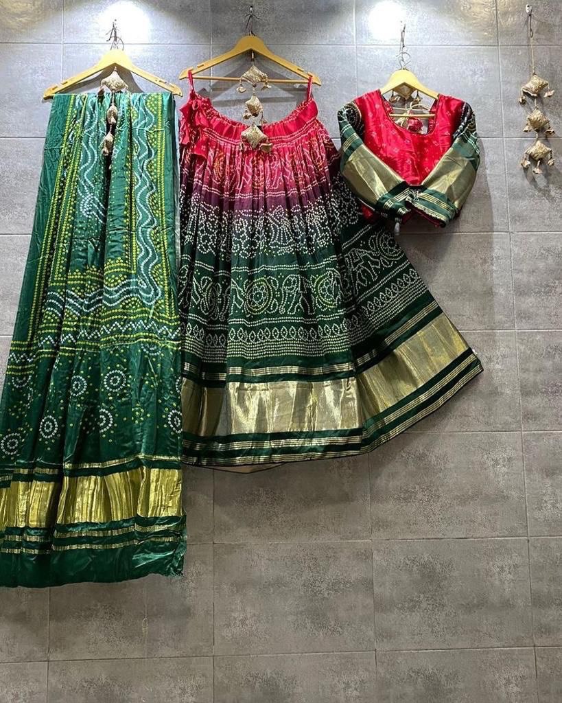 Red-Green Color Digital Print Designer Heavy Lehenga Choli Set